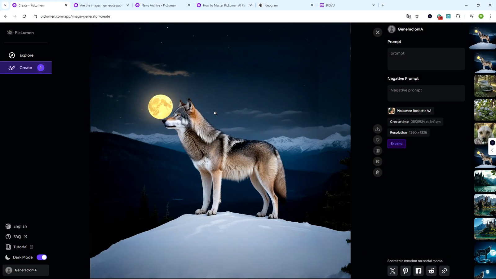 Comparación de modelos en PicLumen