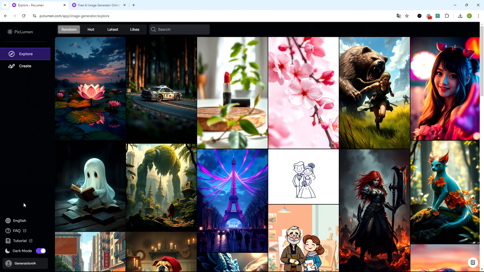 Barra lateral de navegación en PicLumen